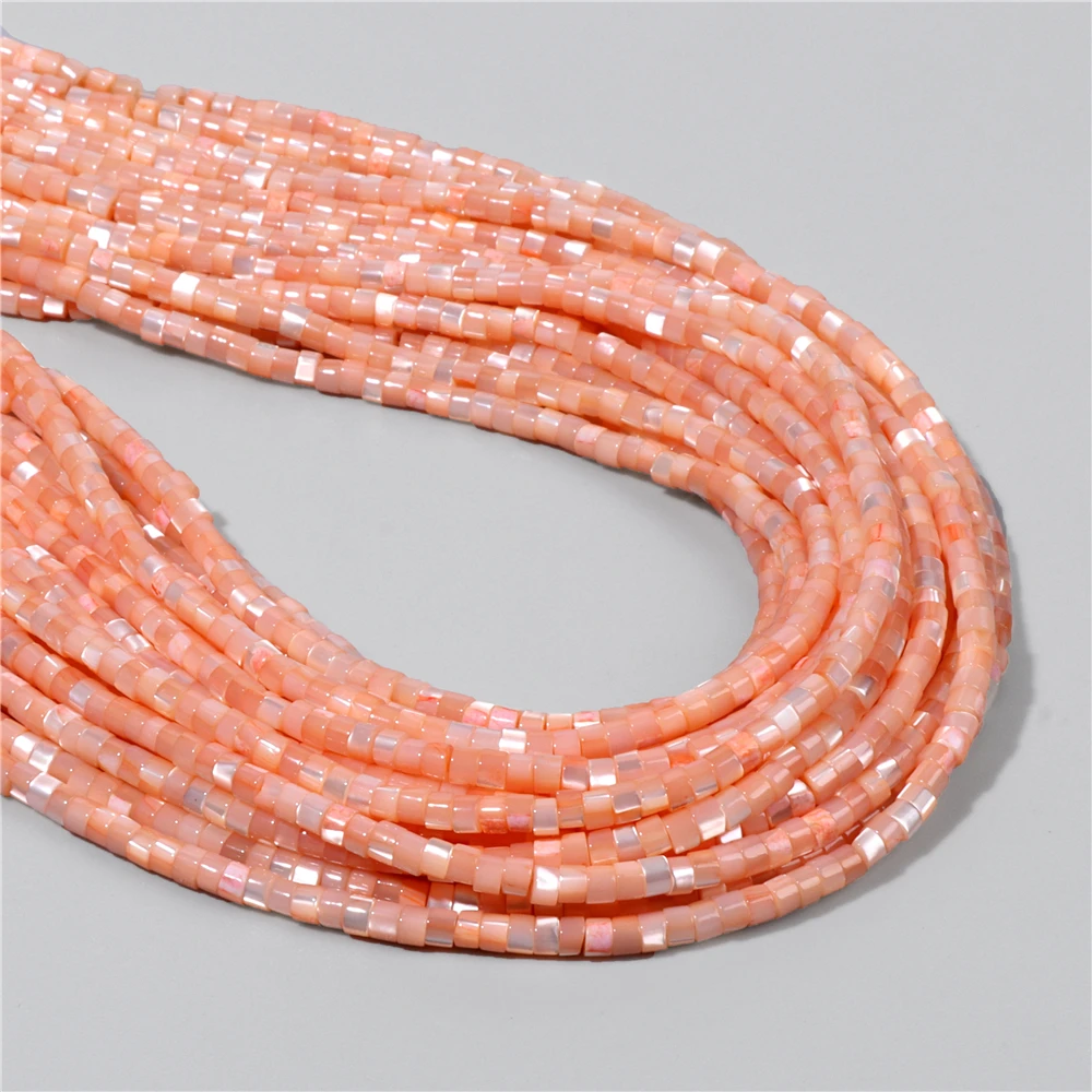 Fashion 2x4mm Small Natural Flat Shell Round Tube Beads Loose Spacer Pearl Beads - Picture 51 of 68