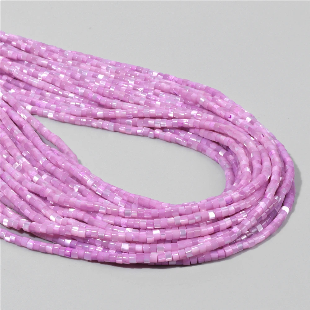 Fashion 2x4mm Small Natural Flat Shell Round Tube Beads Loose Spacer Pearl Beads - Picture 53 of 68