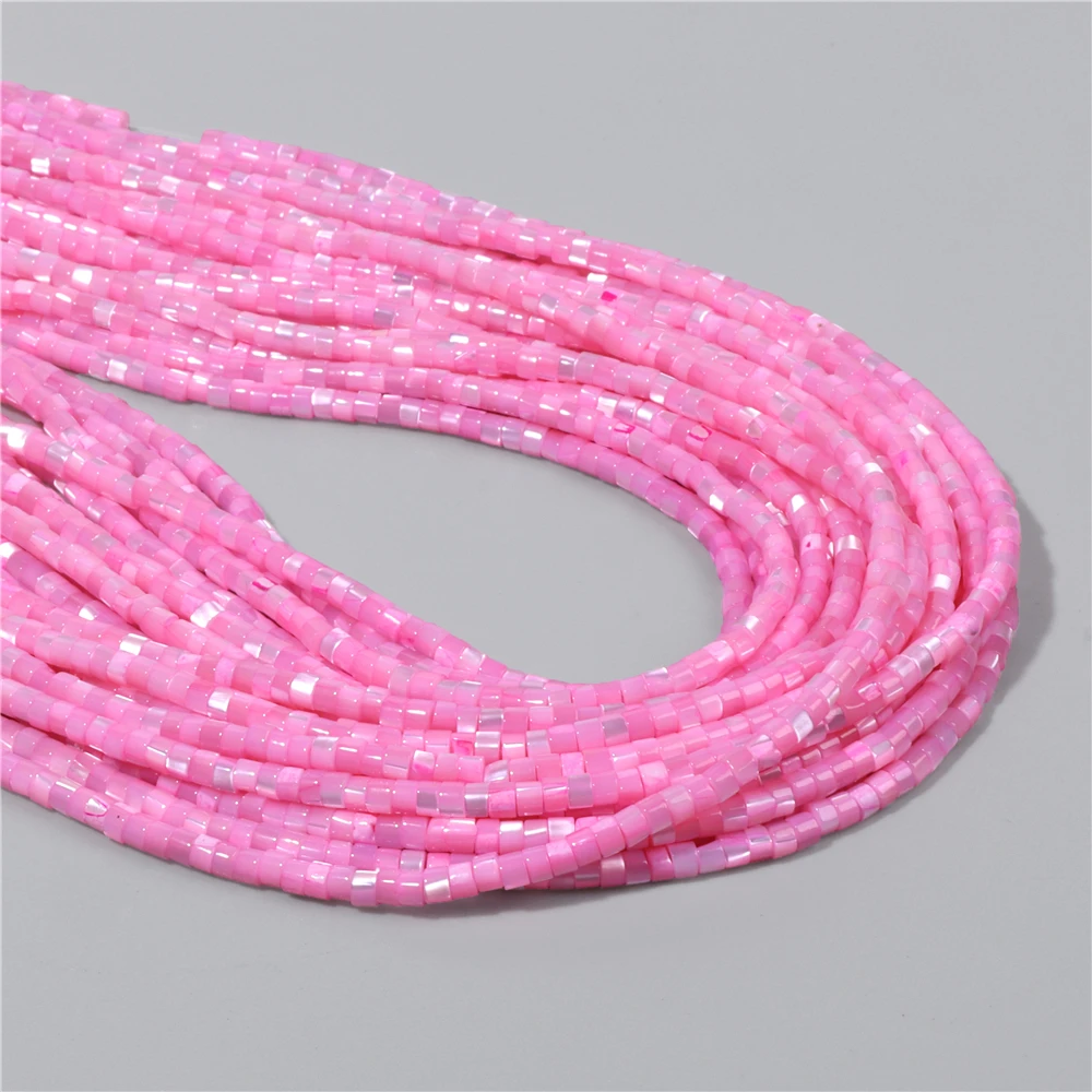 Fashion 2x4mm Small Natural Flat Shell Round Tube Beads Loose Spacer Pearl Beads - Picture 55 of 68