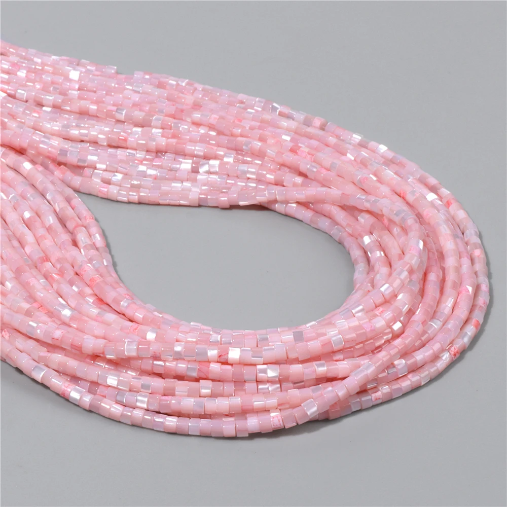 Fashion 2x4mm Small Natural Flat Shell Round Tube Beads Loose Spacer Pearl Beads - Picture 57 of 68