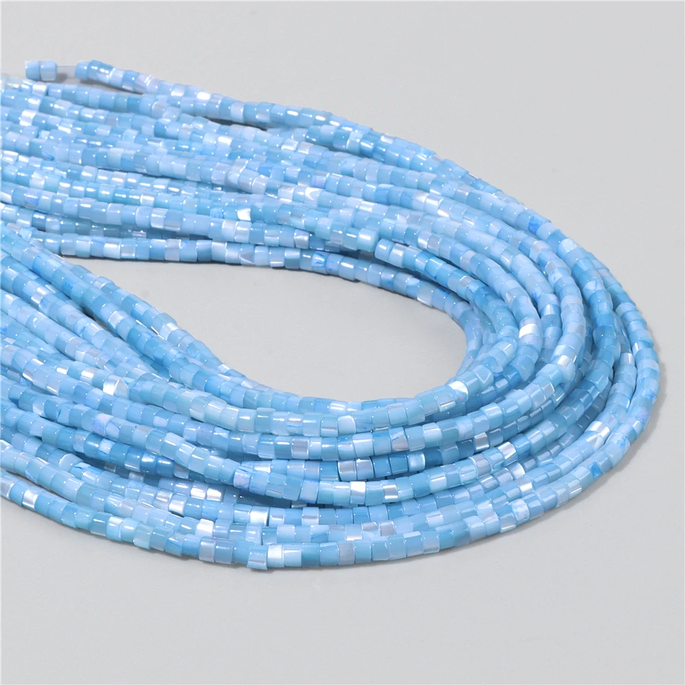 Fashion 2x4mm Small Natural Flat Shell Round Tube Beads Loose Spacer Pearl Beads - Picture 61 of 68
