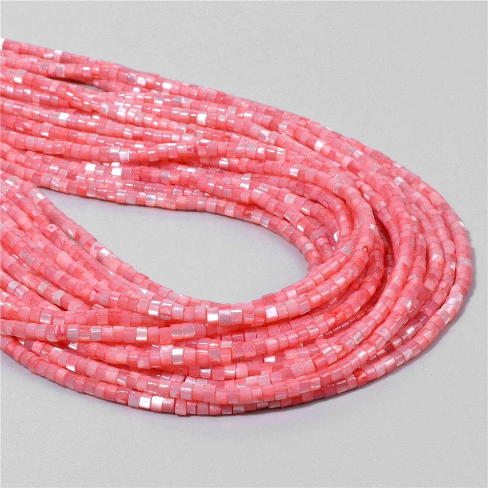 Fashion 2x4mm Small Natural Flat Shell Round Tube Beads Loose Spacer Pearl Beads - Picture 62 of 68