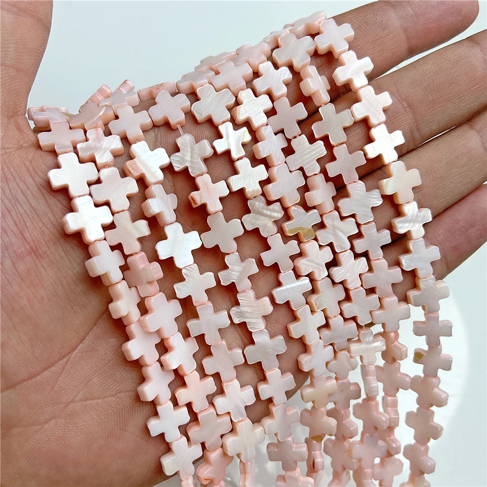 Dije de cuentas de color de 10 mm concha en forma de cruz para hacer joyas - Imagen 22 de 25