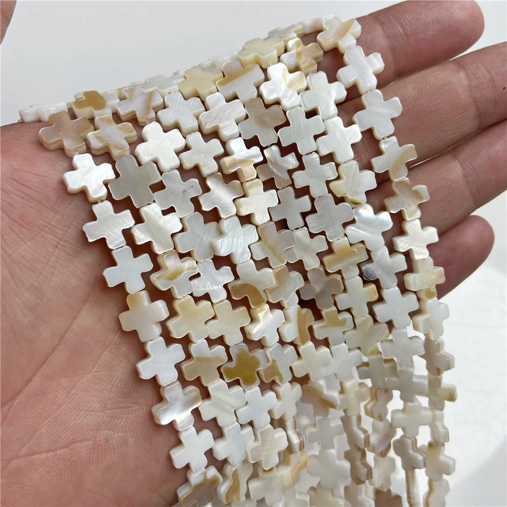 Dije de cuentas de color de 10 mm concha en forma de cruz para hacer joyas - Imagen 23 de 25
