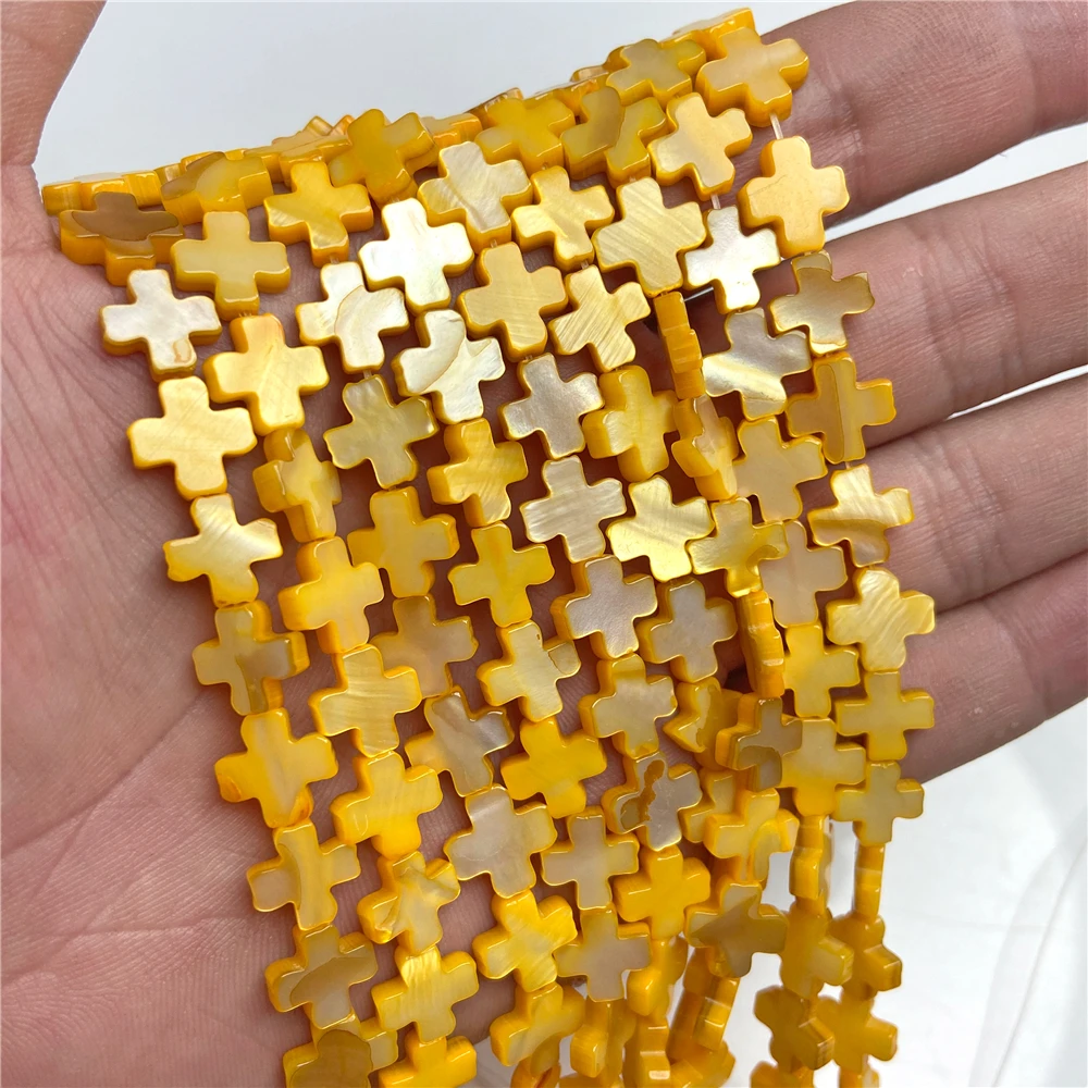 Dije de cuentas de color de 10 mm concha en forma de cruz para hacer joyas - Imagen 25 de 25