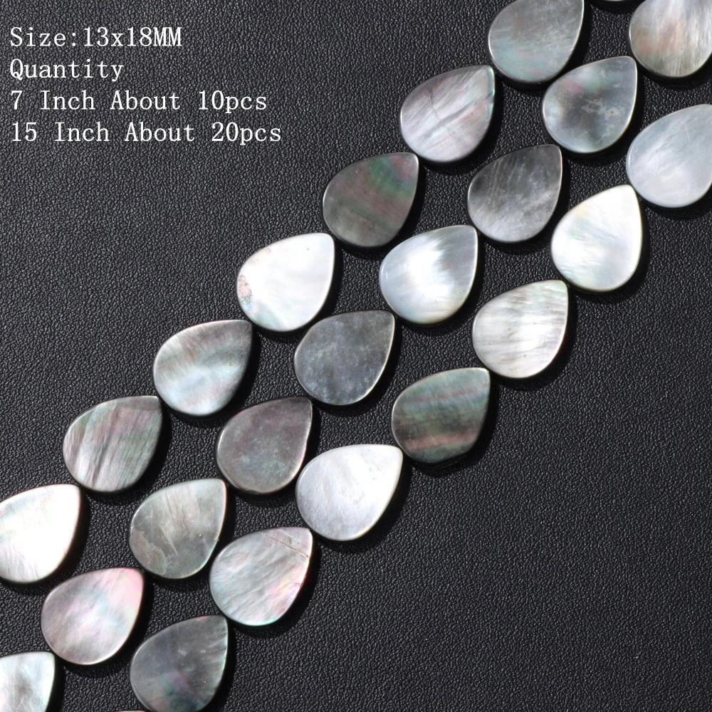 Natural Gray Shell Beads Waterdrop Straight hole Shell Beads for Jewelry Making - Picture 11 of 11