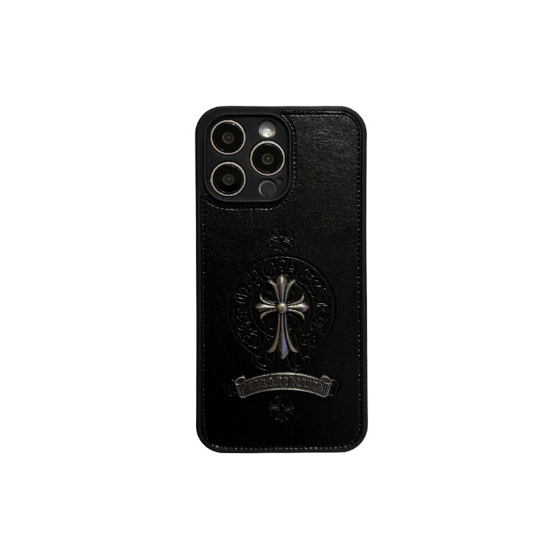Hot 3D Cross Leather Phone Case for iPhone 15 Pro Soft Cover 14 Trendy Brand Cro - Picture 24 of 26