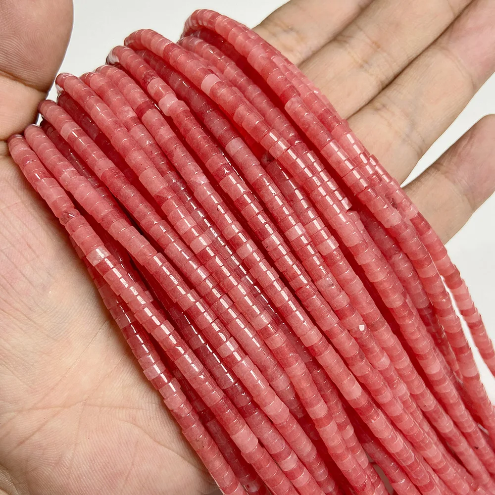 Perline distanziali naturali Rondelle 2x4 mm piatte rotonde vera pietra perline sfuse per gioielli - Foto 25 di 67