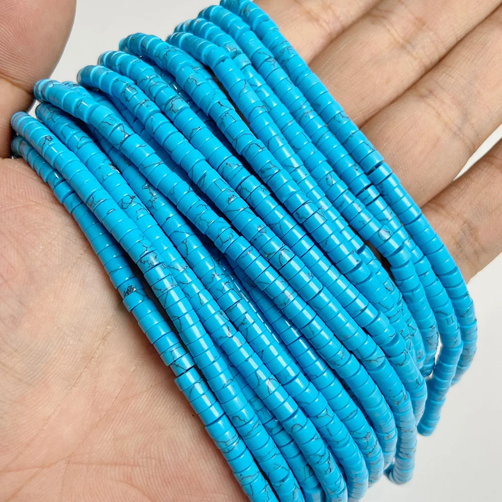 Perline distanziali naturali Rondelle 2x4 mm piatte rotonde vera pietra perline sfuse per gioielli - Foto 26 di 67