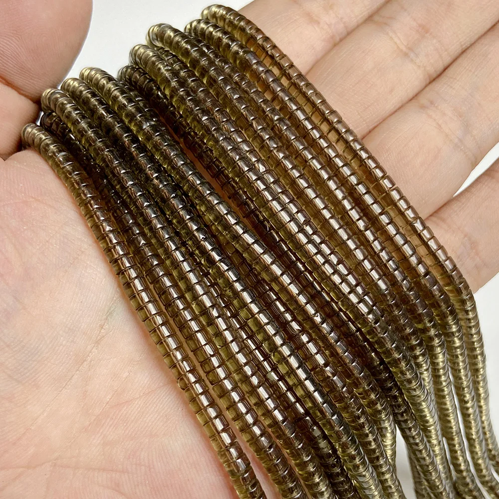 Perline distanziali naturali Rondelle 2x4 mm piatte rotonde vera pietra perline sfuse per gioielli - Foto 29 di 67