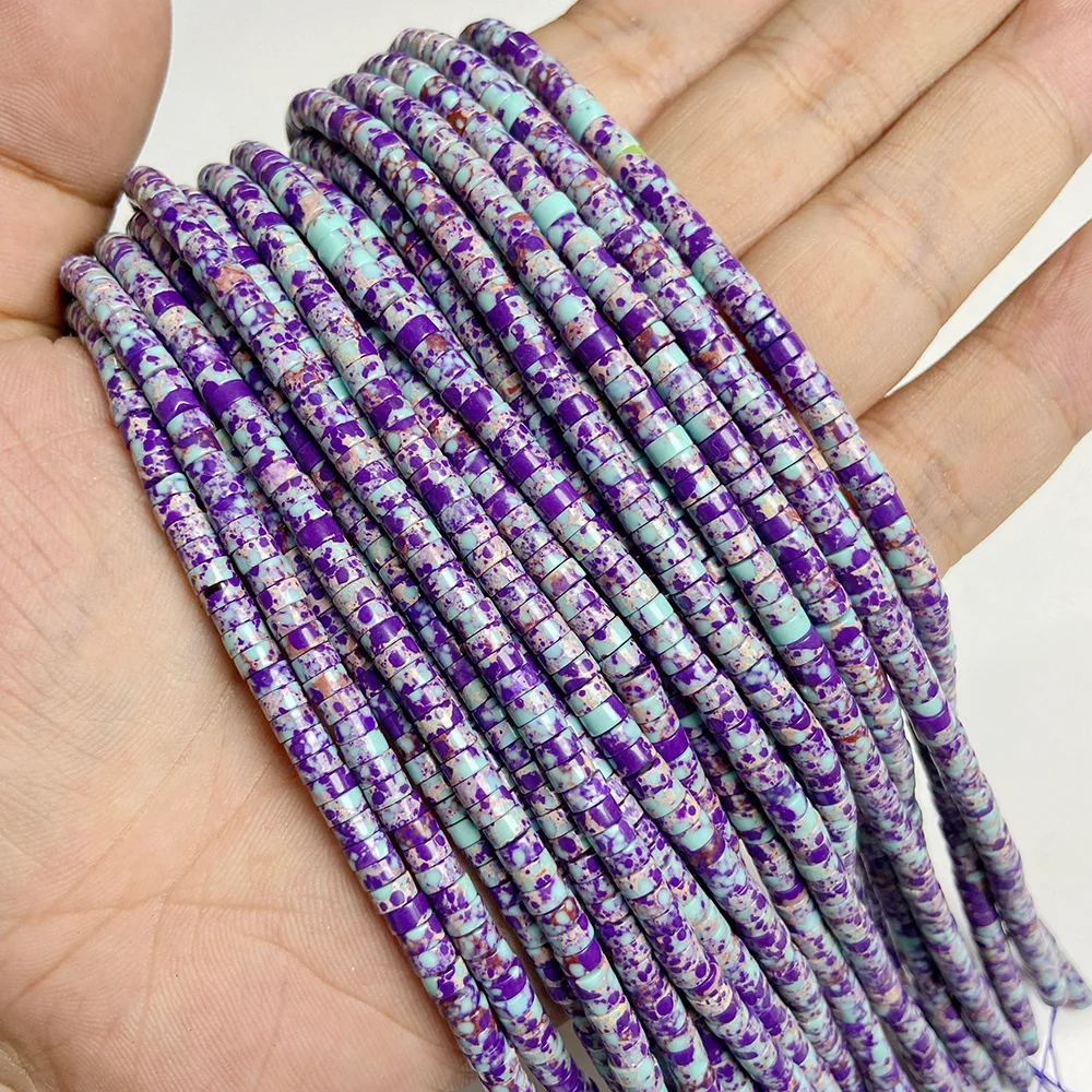 Perline distanziali naturali Rondelle 2x4 mm piatte rotonde vera pietra perline sfuse per gioielli - Foto 32 di 67