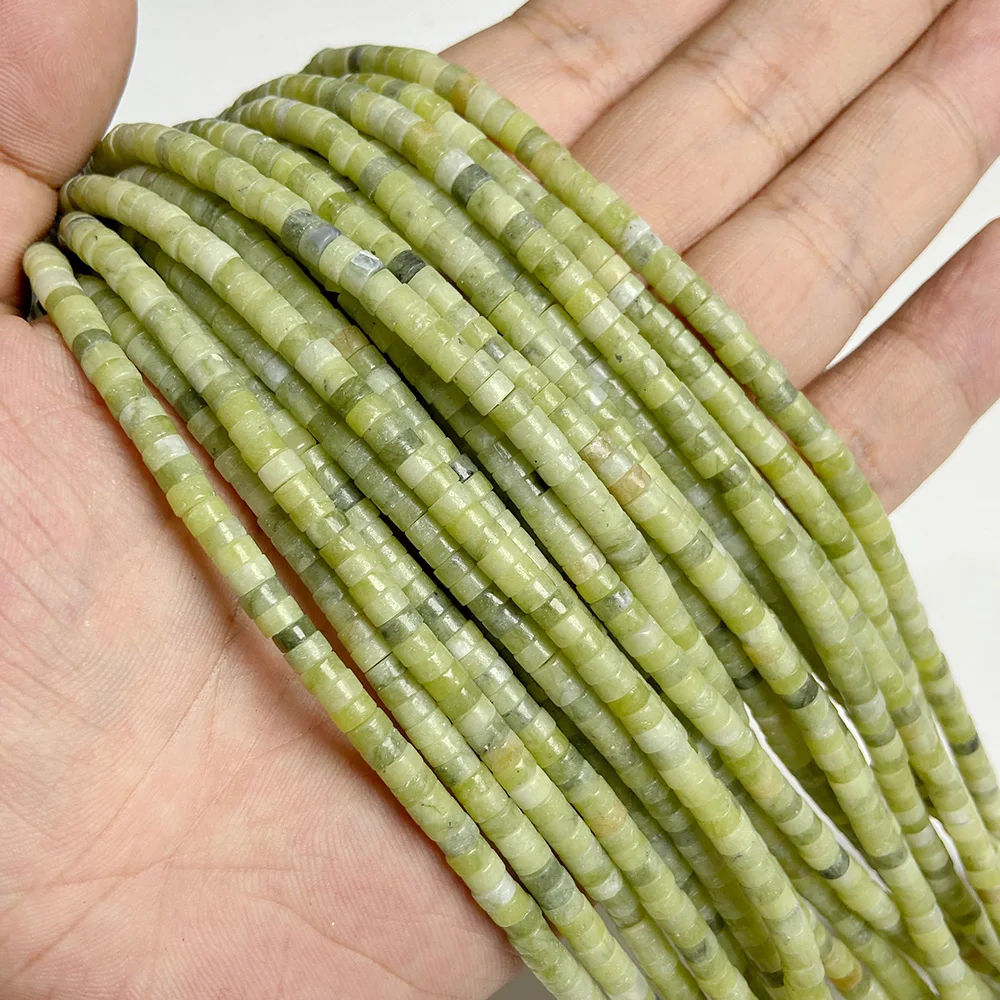 Perline distanziali naturali Rondelle 2x4 mm piatte rotonde vera pietra perline sfuse per gioielli - Foto 33 di 67