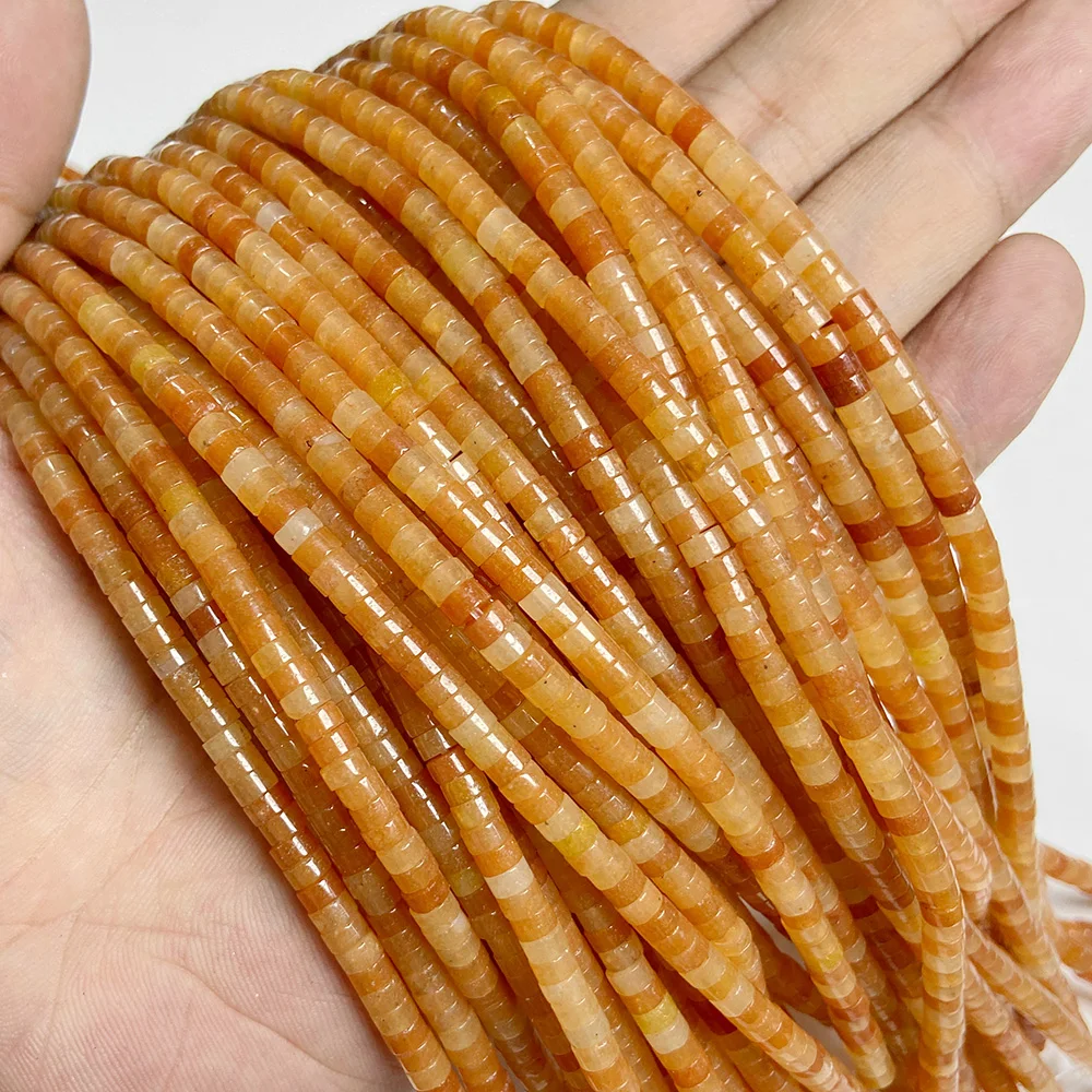 Perline distanziali naturali Rondelle 2x4 mm piatte rotonde vera pietra perline sfuse per gioielli - Foto 34 di 67