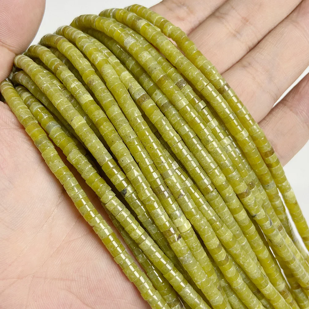 Perline distanziali naturali Rondelle 2x4 mm piatte rotonde vera pietra perline sfuse per gioielli - Foto 35 di 67