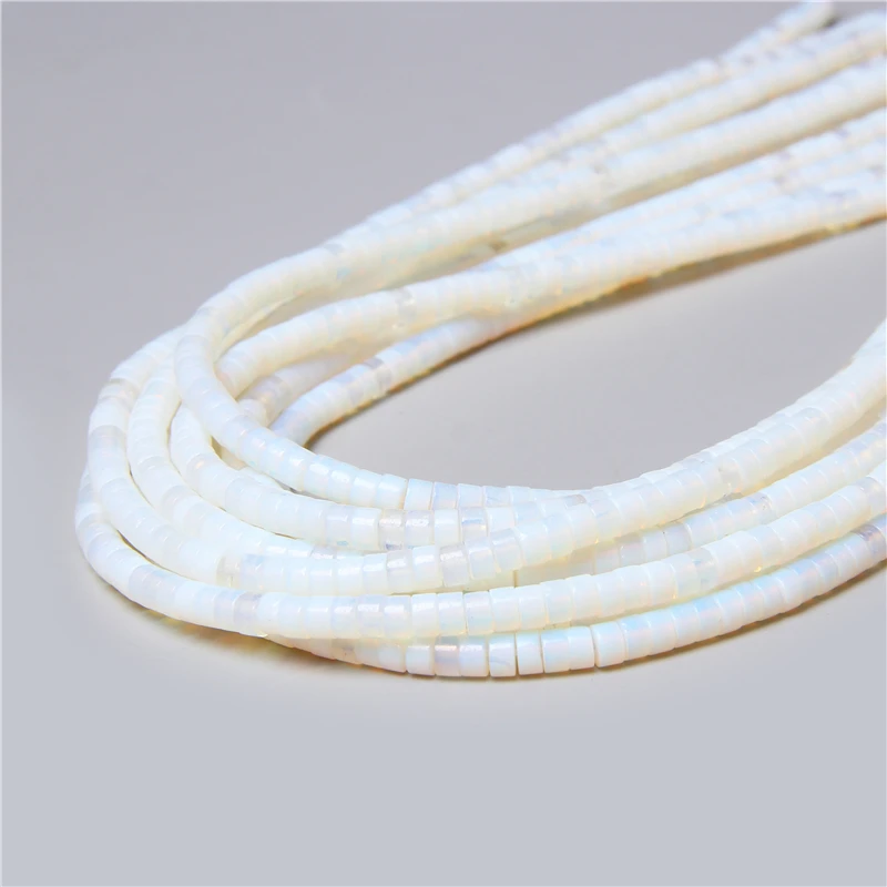 Perline distanziali naturali Rondelle 2x4 mm piatte rotonde vera pietra perline sfuse per gioielli - Foto 39 di 67