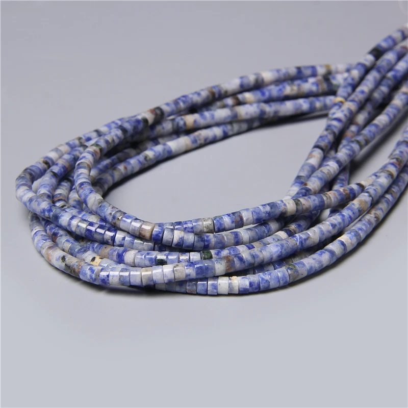 Perline distanziali naturali Rondelle 2x4 mm piatte rotonde vera pietra perline sfuse per gioielli - Foto 44 di 67