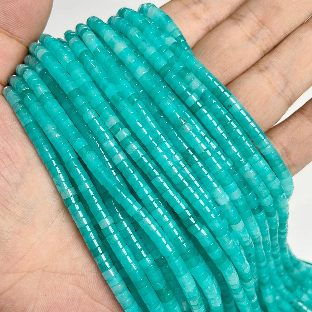 Perline distanziali naturali Rondelle 2x4 mm piatte rotonde vera pietra perline sfuse per gioielli - Foto 46 di 67