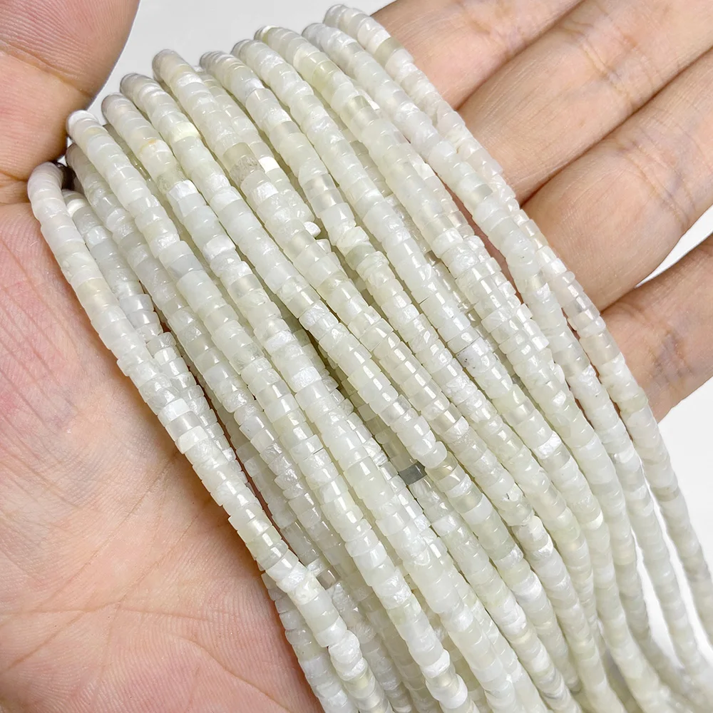 Perline distanziali naturali Rondelle 2x4 mm piatte rotonde vera pietra perline sfuse per gioielli - Foto 48 di 67