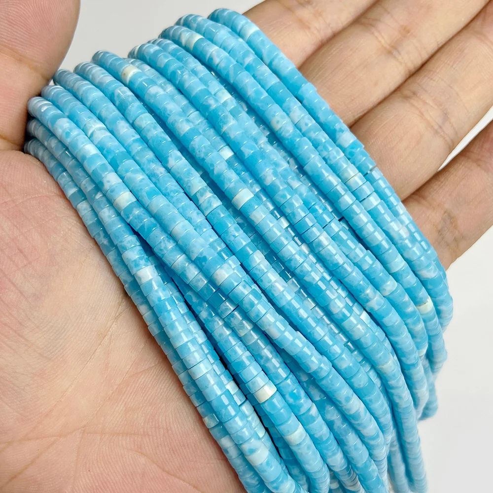 Perline distanziali naturali Rondelle 2x4 mm piatte rotonde vera pietra perline sfuse per gioielli - Foto 52 di 67