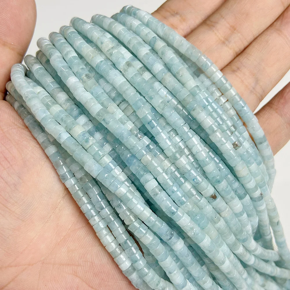 Perline distanziali naturali Rondelle 2x4 mm piatte rotonde vera pietra perline sfuse per gioielli - Foto 53 di 67