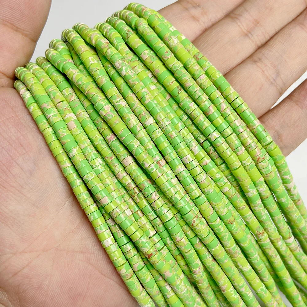 Perline distanziali naturali Rondelle 2x4 mm piatte rotonde vera pietra perline sfuse per gioielli - Foto 55 di 67