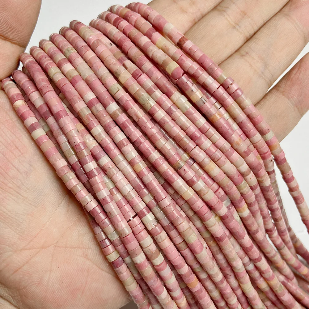 Perline distanziali naturali Rondelle 2x4 mm piatte rotonde vera pietra perline sfuse per gioielli - Foto 56 di 67