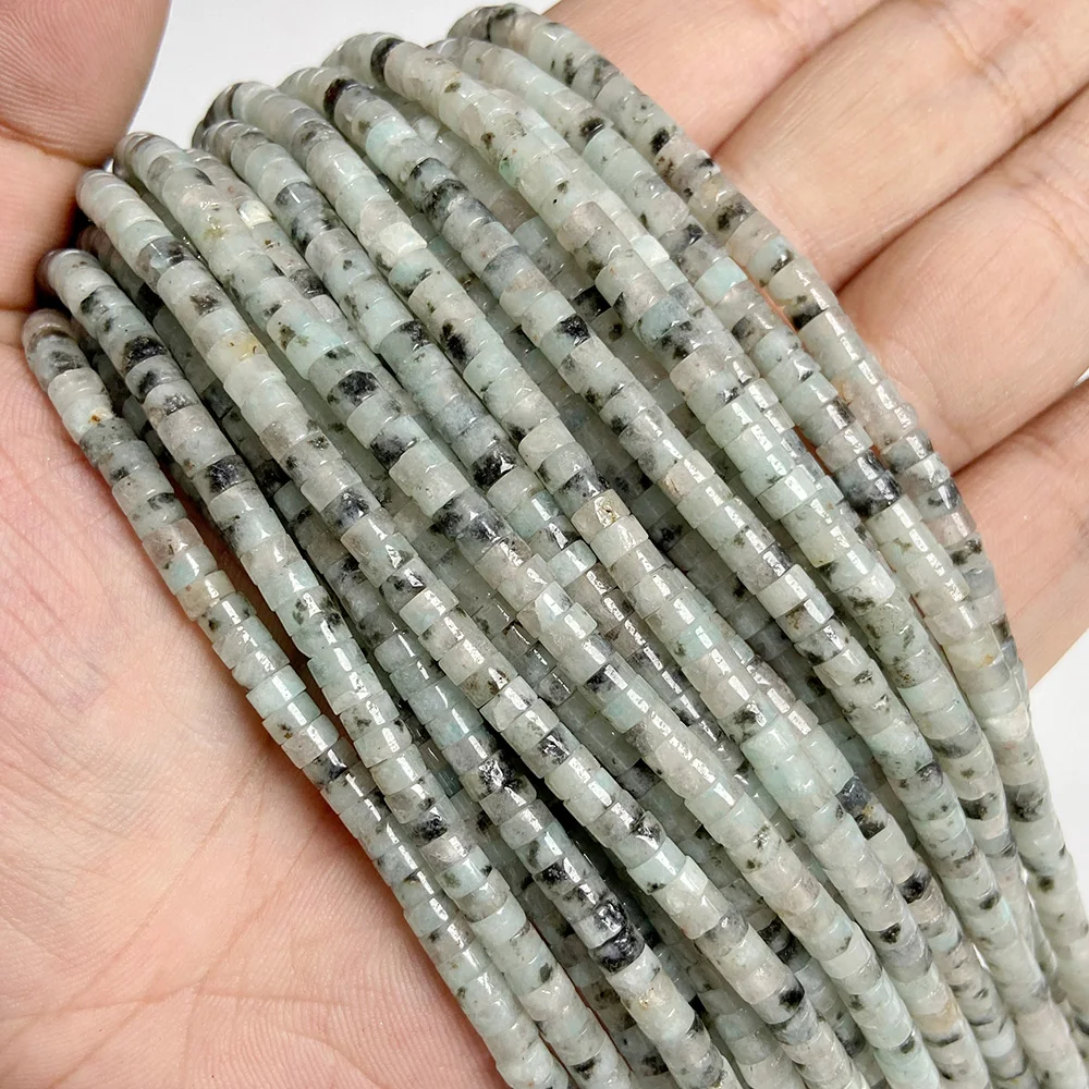 Perline distanziali naturali Rondelle 2x4 mm piatte rotonde vera pietra perline sfuse per gioielli - Foto 60 di 67