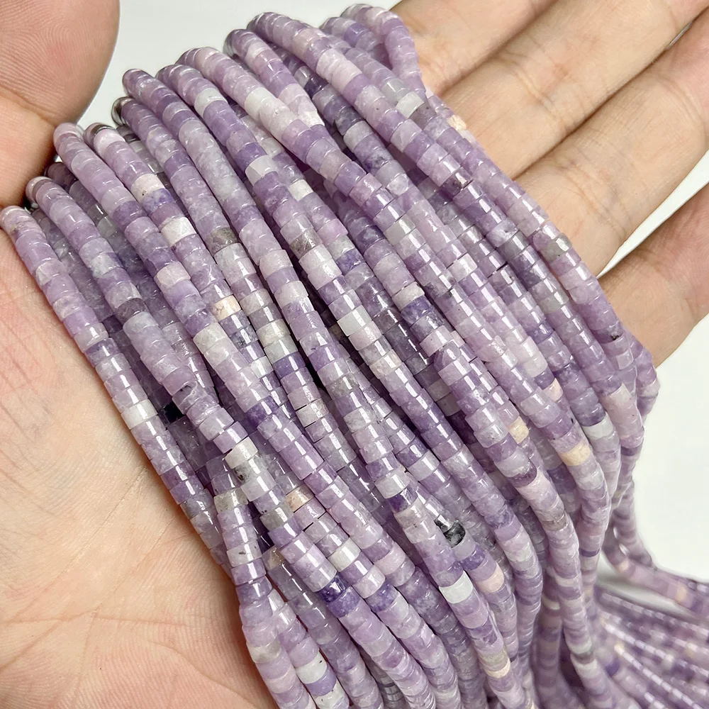 Perline distanziali naturali Rondelle 2x4 mm piatte rotonde vera pietra perline sfuse per gioielli - Foto 61 di 67