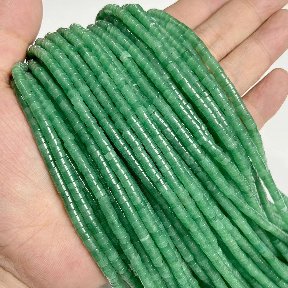 Perline distanziali naturali Rondelle 2x4 mm piatte rotonde vera pietra perline sfuse per gioielli - Foto 63 di 67