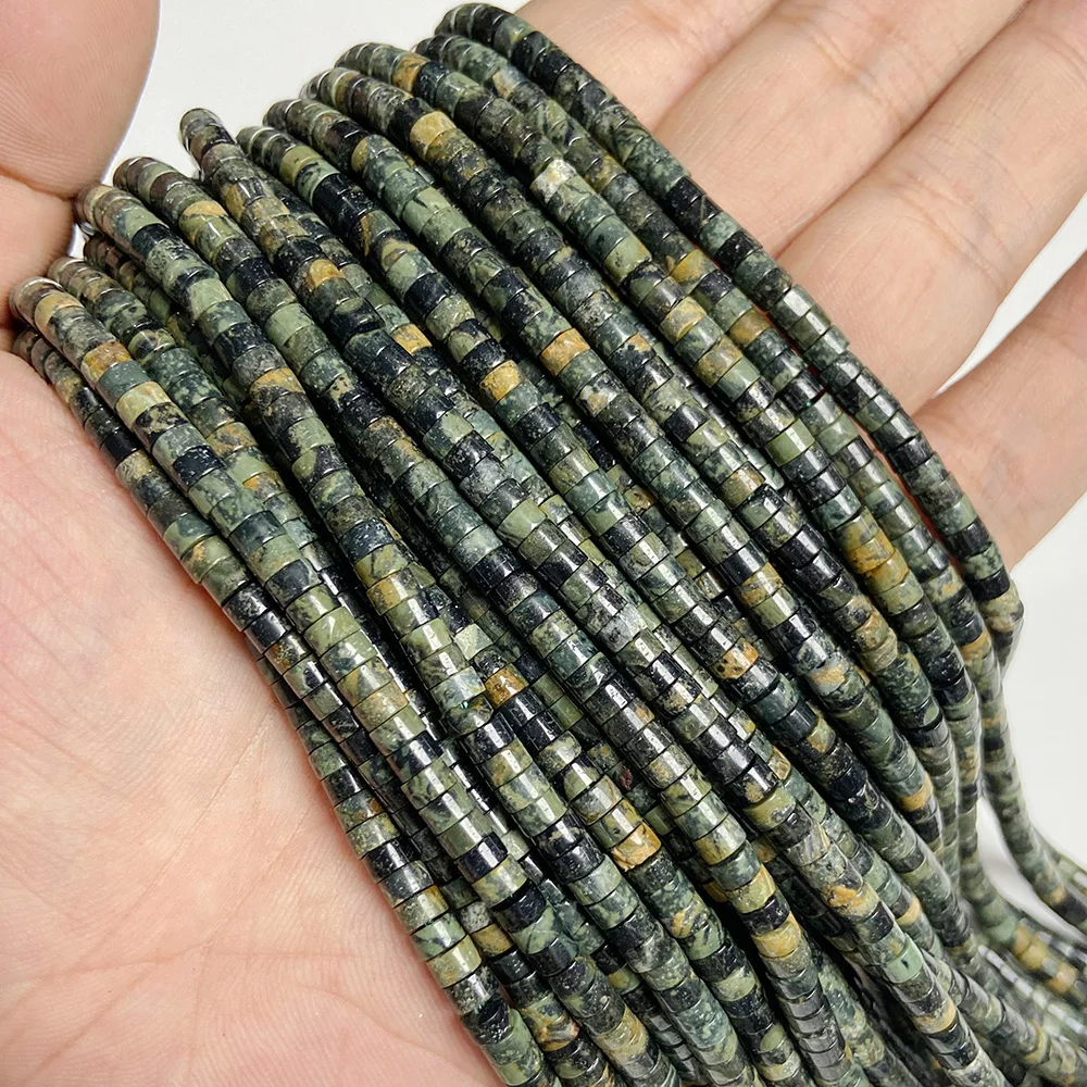 Perline distanziali naturali Rondelle 2x4 mm piatte rotonde vera pietra perline sfuse per gioielli - Foto 64 di 67