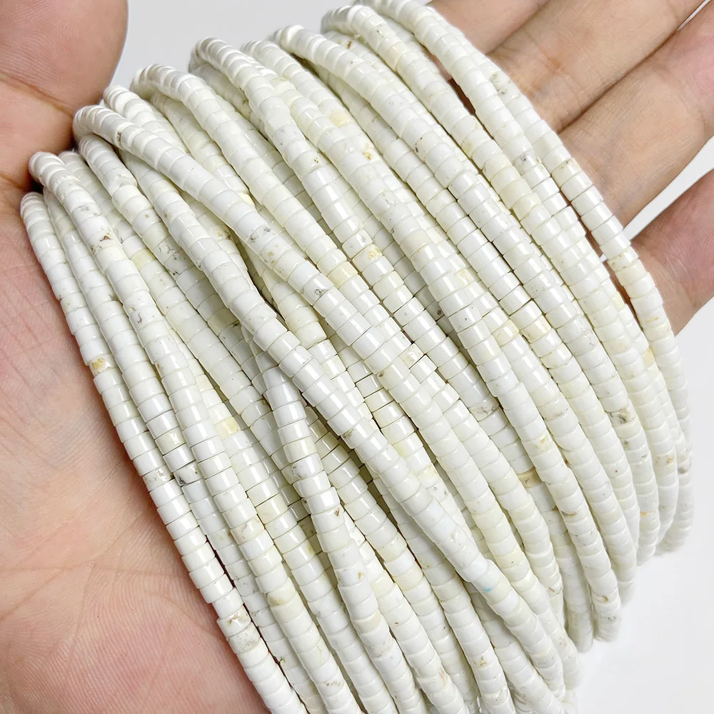 Perline distanziali naturali Rondelle 2x4 mm piatte rotonde vera pietra perline sfuse per gioielli - Foto 66 di 67
