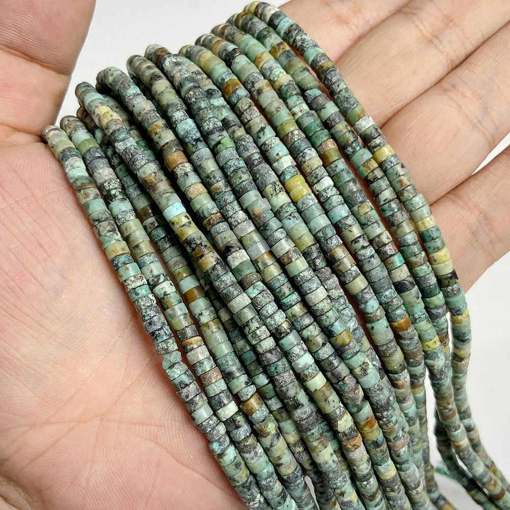 Perline distanziali naturali Rondelle 2x4 mm piatte rotonde vera pietra perline sfuse per gioielli - Foto 67 di 67