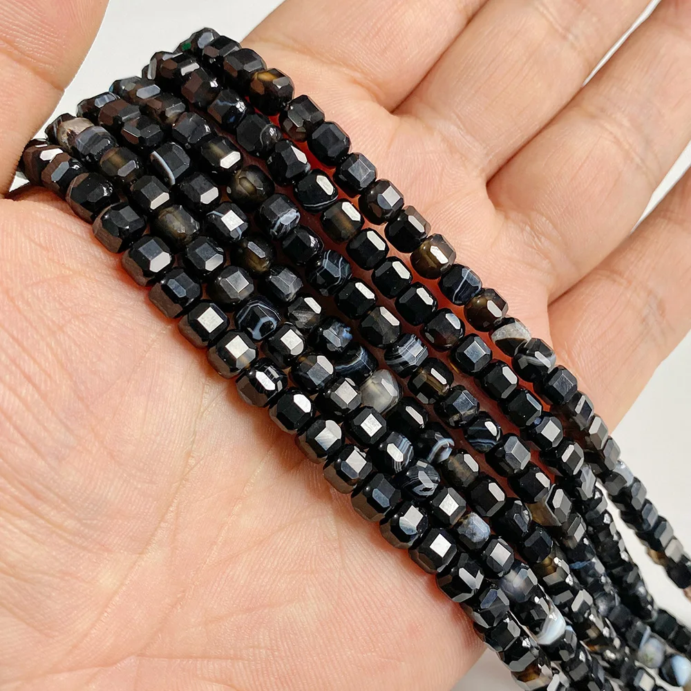 5mm Natural Stone Faceted Square Agates Garnet Quartz Crystal Charm Loose Beads - Picture 25 of 59