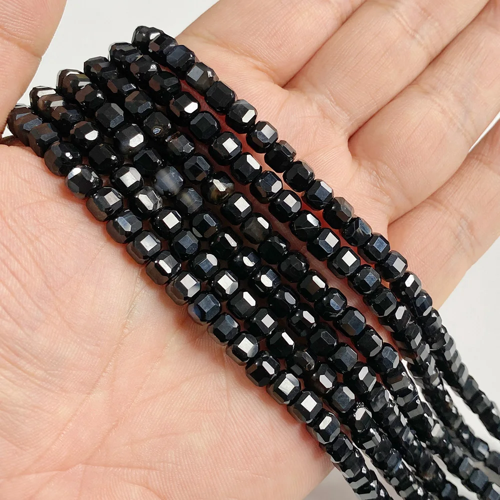 5mm Natural Stone Faceted Square Agates Garnet Quartz Crystal Charm Loose Beads - Picture 28 of 59