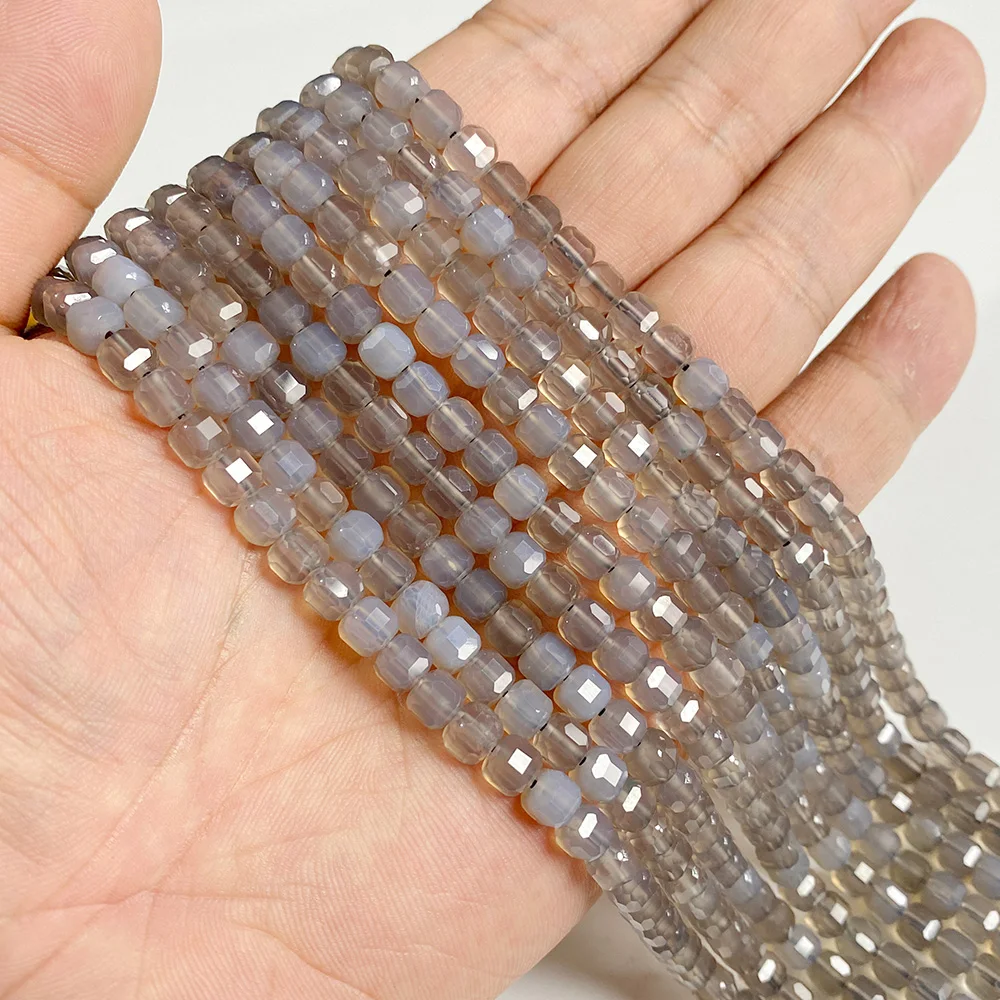 5mm Natural Stone Faceted Square Agates Garnet Quartz Crystal Charm Loose Beads - Picture 29 of 59