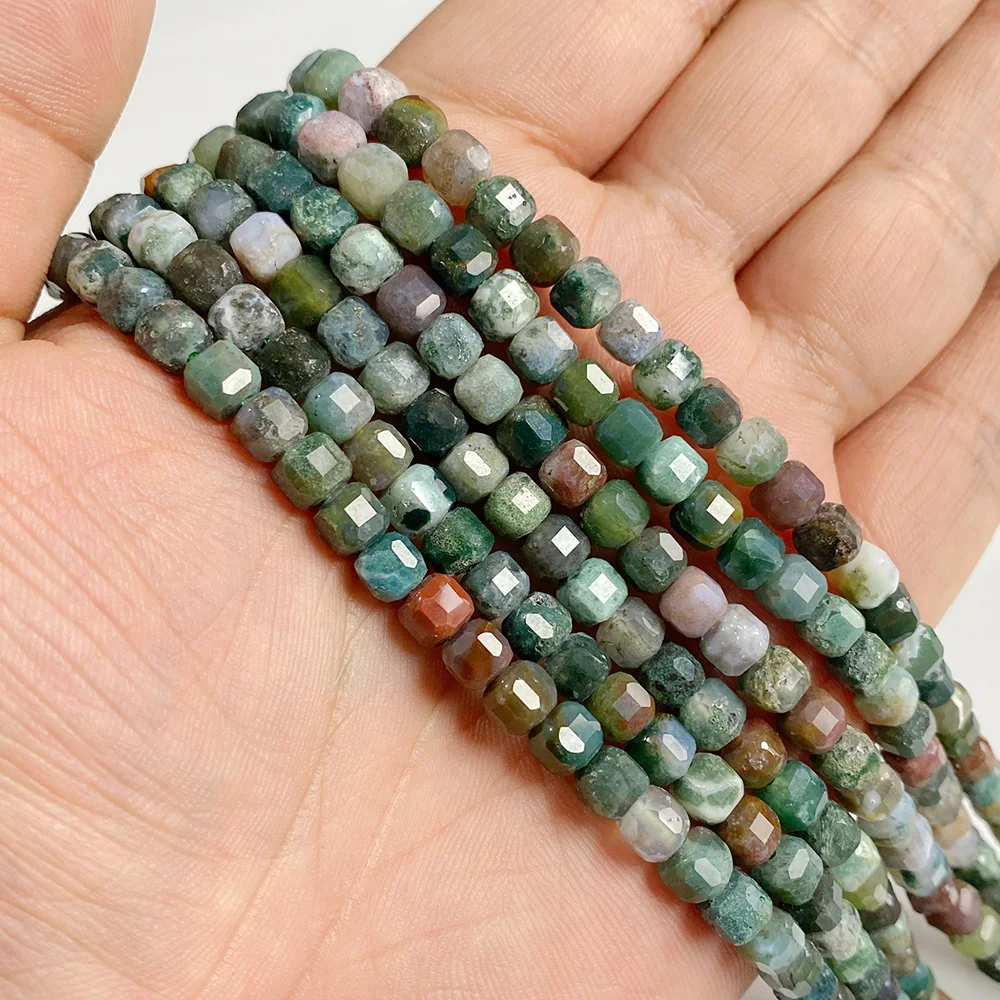 5mm Natural Stone Faceted Square Agates Garnet Quartz Crystal Charm Loose Beads - Picture 34 of 59