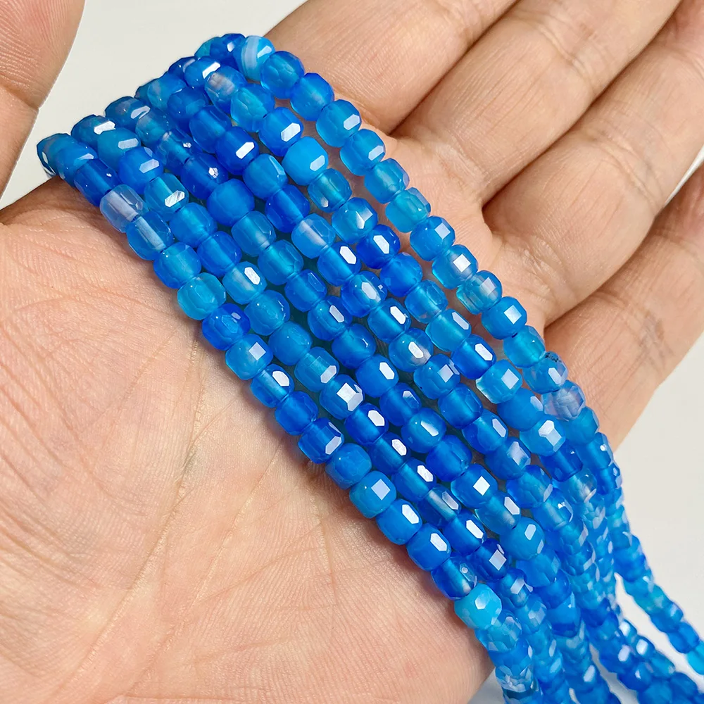 5mm Natural Stone Faceted Square Agates Garnet Quartz Crystal Charm Loose Beads - Picture 39 of 59