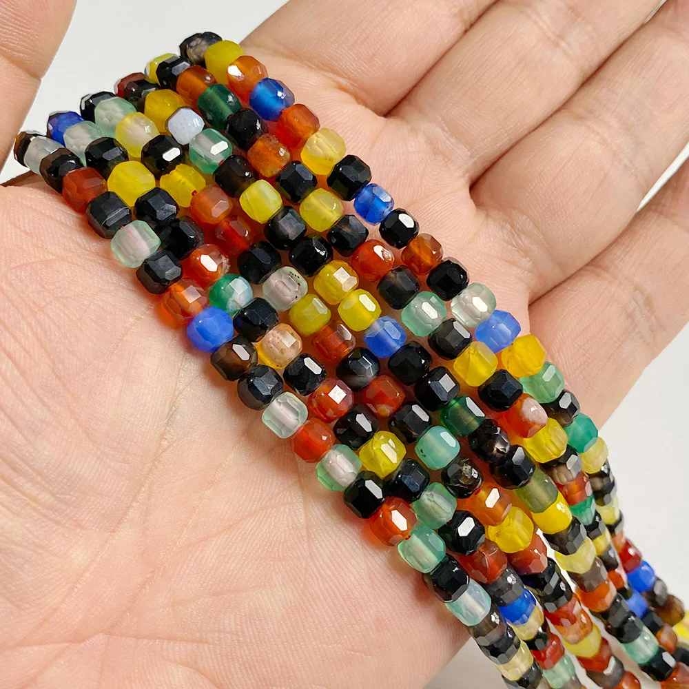 5mm Natural Stone Faceted Square Agates Garnet Quartz Crystal Charm Loose Beads - Picture 50 of 59