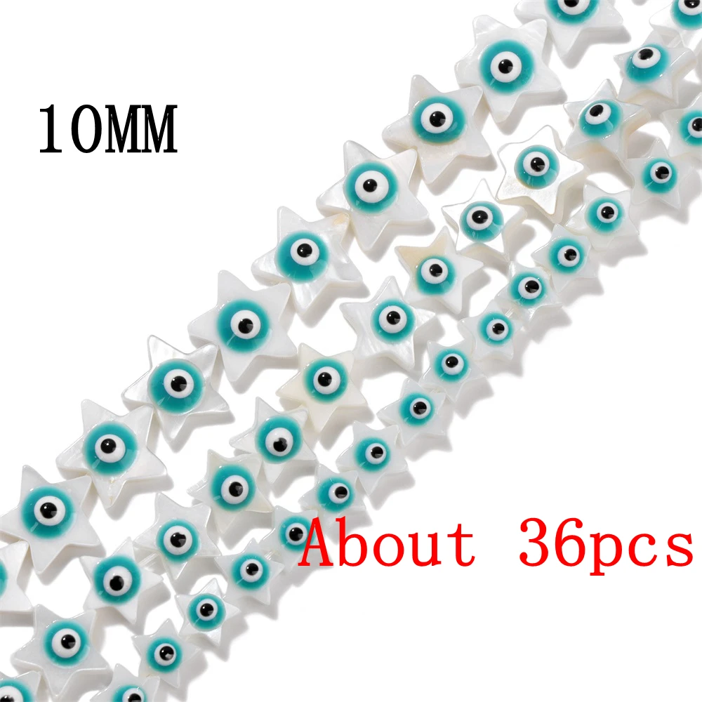 Lake Green Color Evil Eye Beads Middle drilled Natural Shell Beads DIY Necklace - Imagen 21 de 37