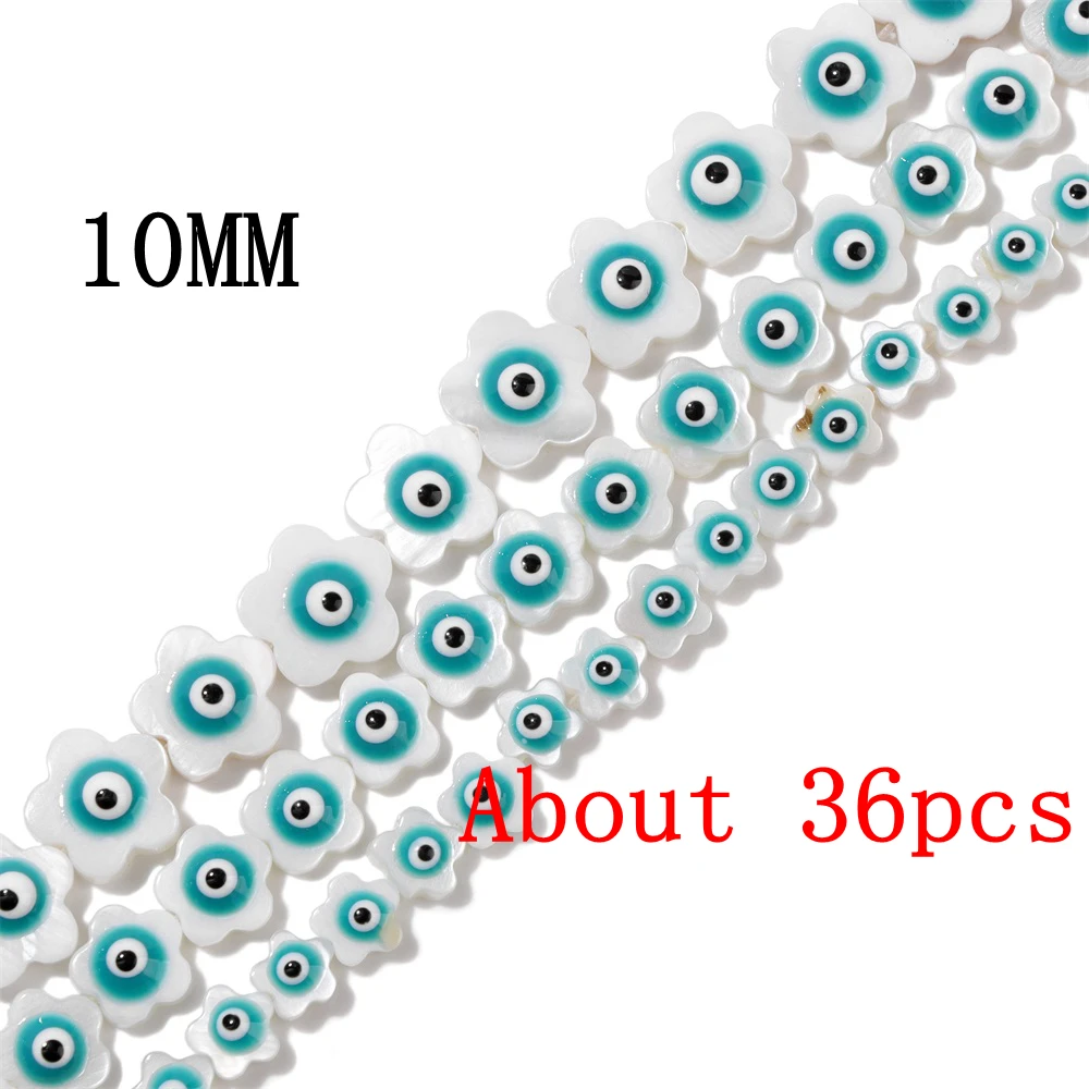 Lake Green Color Evil Eye Beads Middle drilled Natural Shell Beads DIY Necklace - Imagen 28 de 37