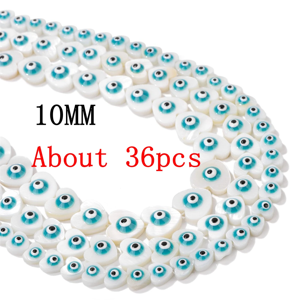 Lake Green Color Evil Eye Beads Middle drilled Natural Shell Beads DIY Necklace - Imagen 31 de 37