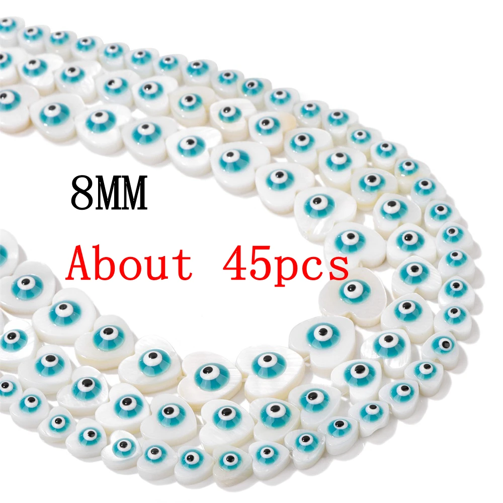 Lake Green Color Evil Eye Beads Middle drilled Natural Shell Beads DIY Necklace - Imagen 32 de 37