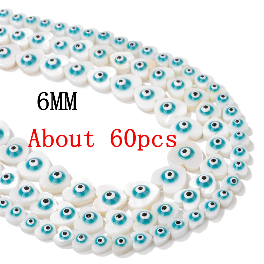 Lake Green Color Evil Eye Beads Middle drilled Natural Shell Beads DIY Necklace - Imagen 33 de 37