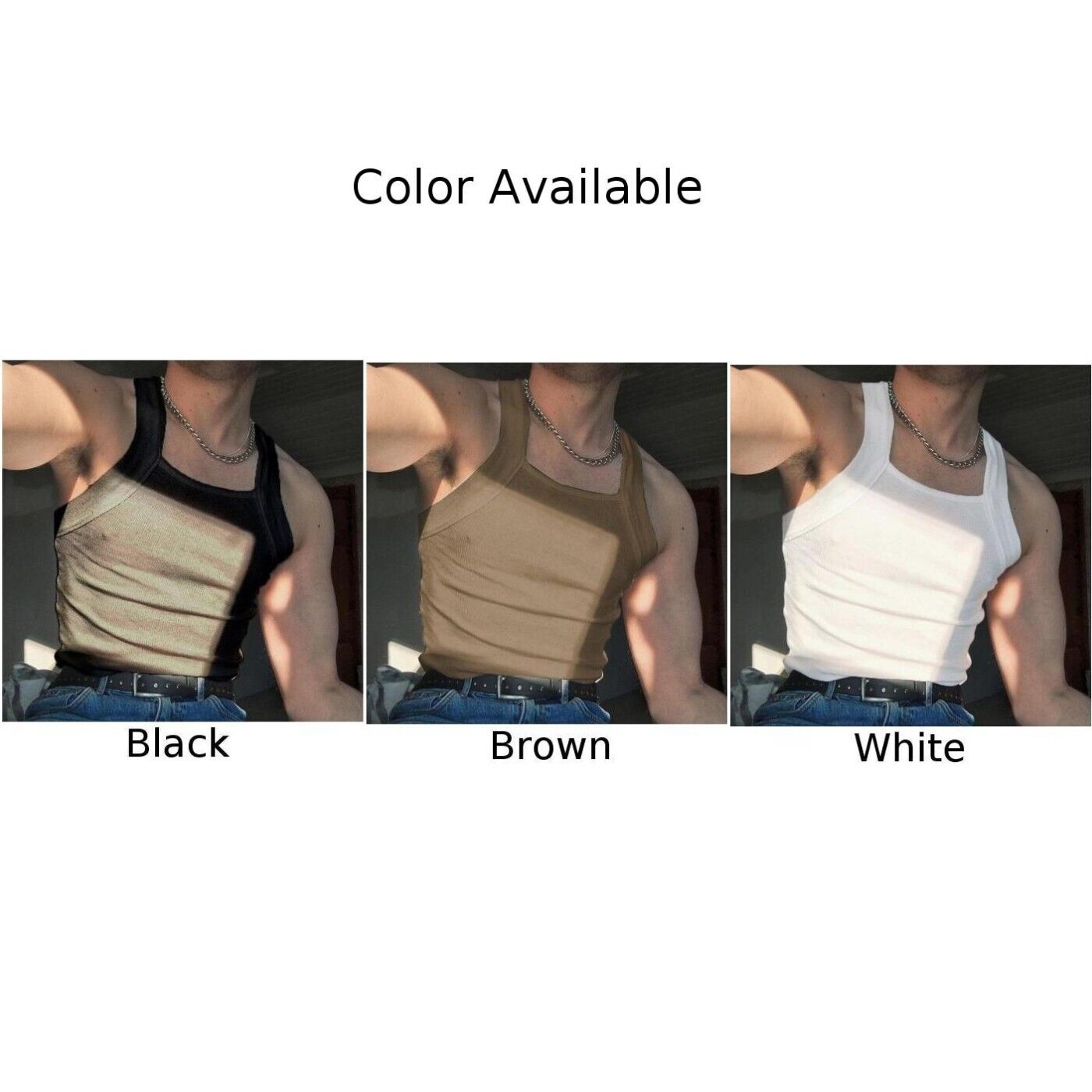 Men Gym Vest Square Neck Fitness Tee Bodybuilding Muscle Stringer Plain Tank Top