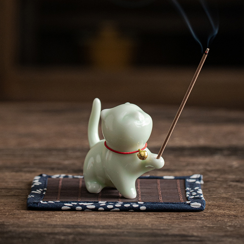 Cat Fragrance Insert Little Cat Thread Incense Burner Ceramic Tea Table Products - Picture 28 of 30