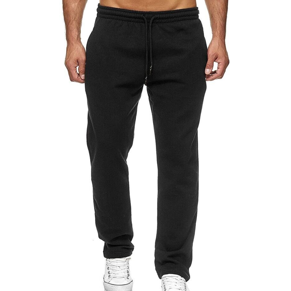 Stylish Drawstring Sports Pants Trousers Mens Warm Fleece Lining Sweatpants