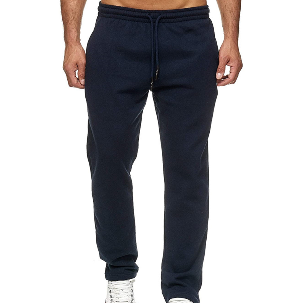 Stylish Drawstring Sports Pants Trousers Mens Warm Fleece Lining Sweatpants