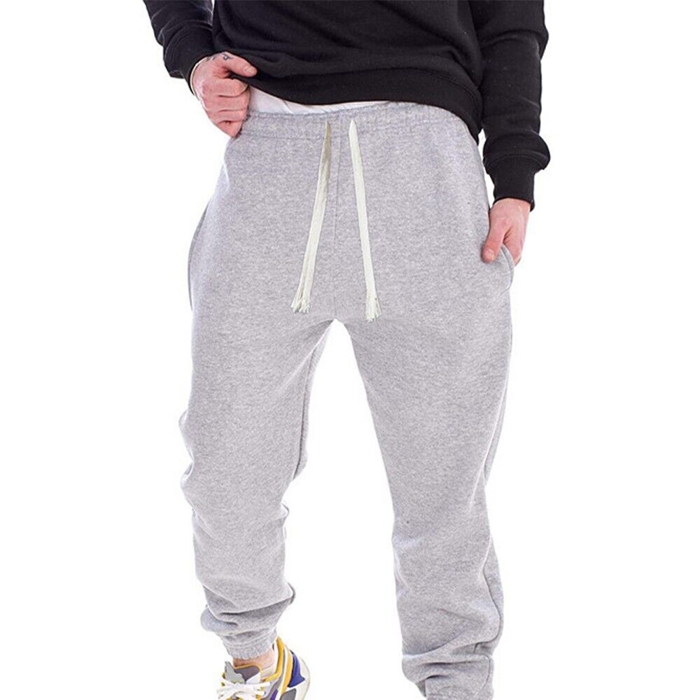 Men's Fleece Jogger Sweatpants Loose Fit Casual Trousers Comfort Athletic Pants - Picture 12 of 14