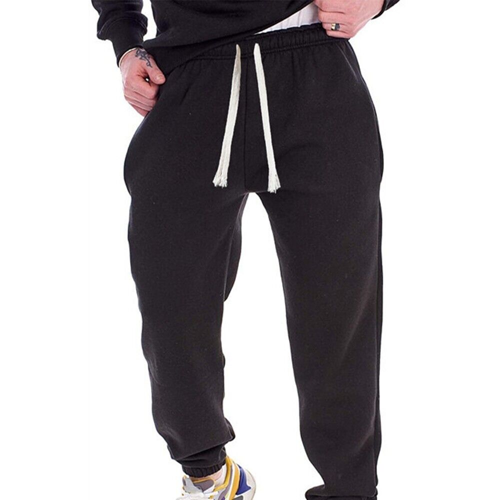 Men's Fleece Jogger Sweatpants Loose Fit Casual Trousers Comfort Athletic Pants - Picture 11 of 14