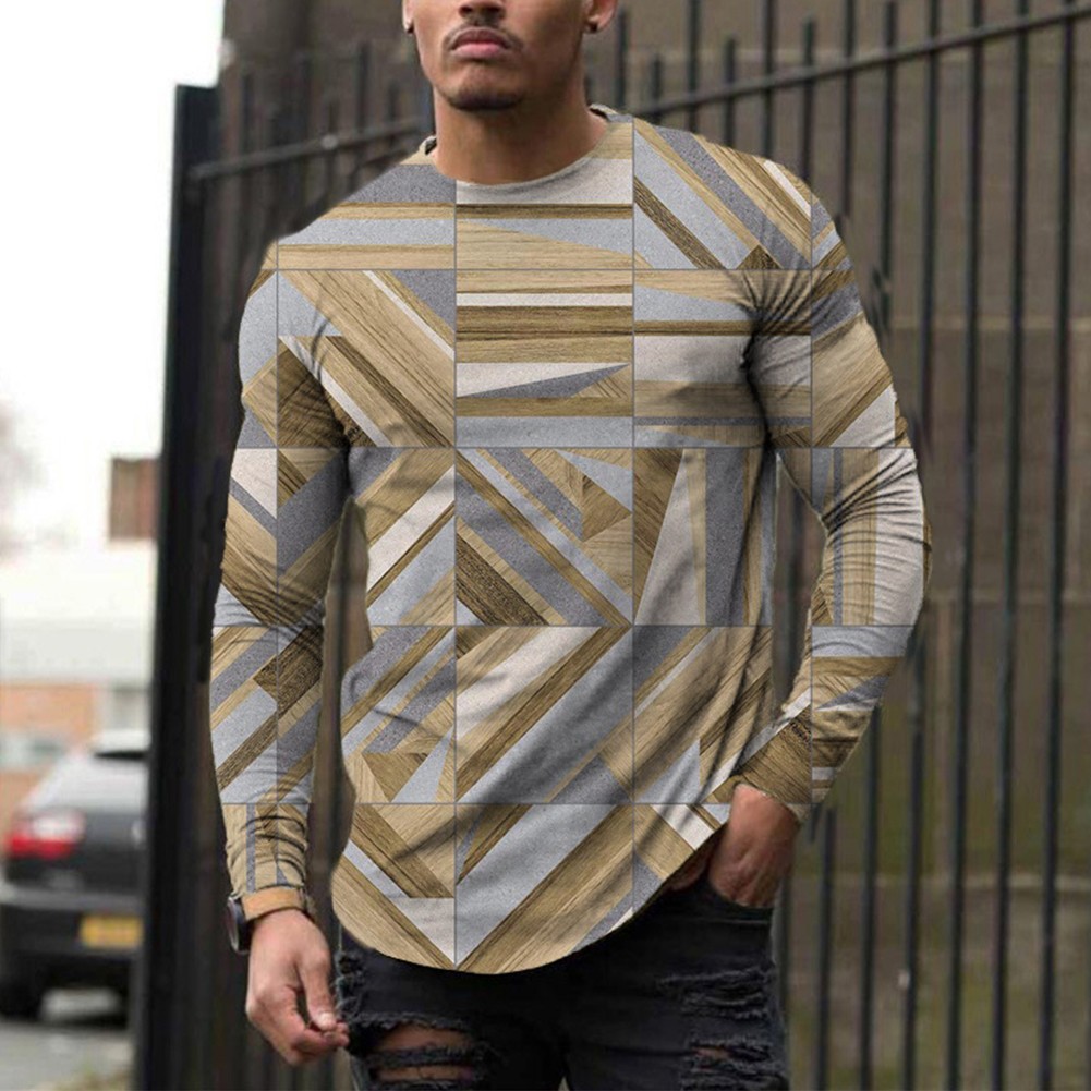 Mens Activewear Round Neck Pullover T-shirts Slim Fit Casual Long Sleeve Tee Top - Picture 14 of 18
